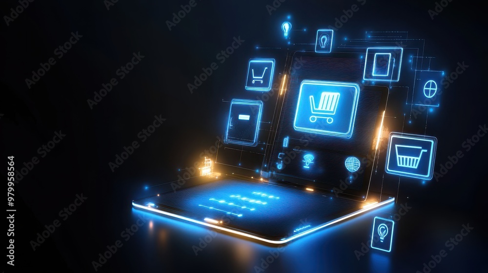 A sleek Cyber Monday banner with glowing blue sale signs, tech gadgets, and digital discount icons, set against a dark, futuristic background. A sleek Cyber Monday banner with glowing blue sale signs, tech gadgets, and digital discount icons, set against a dark, futuristic background.