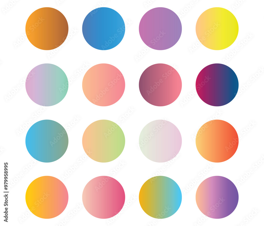Modern gradients sphere isolated vector set Modern gradients sphere isolated vector set