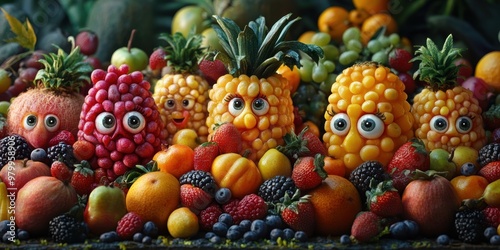 The dynamic city where animated fruits with eyes make every moment a whimsical and engaging adventure