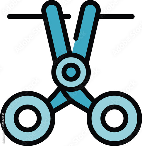 This icon of a medical clamp used for cutting umbilical cords evokes themes of childbirth, neonatal care, and the joys of parenthood