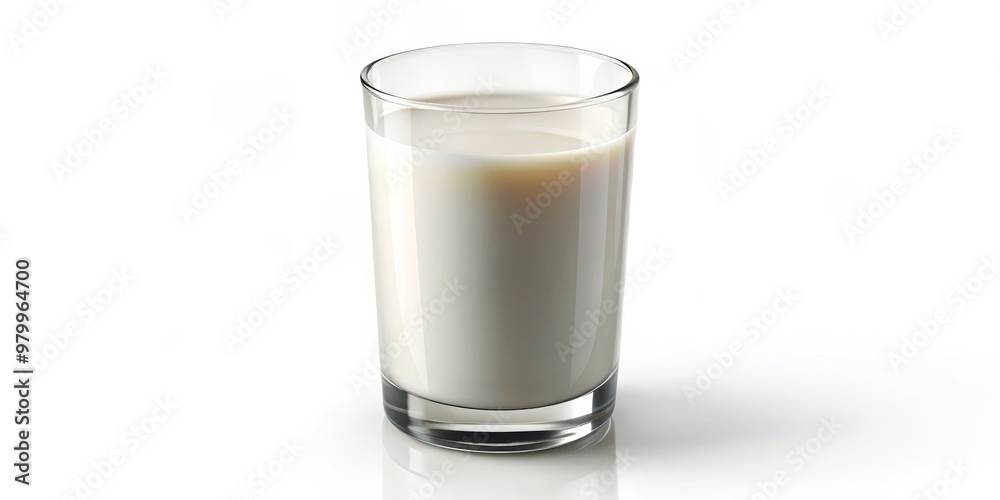 Glass of Milk on White Background, 3D Render, Milk, Dairy, Drink Glass of Milk on White Background, 3D Render, Milk, Dairy, Drink