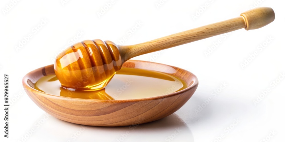 Honey Dipper in Wooden Bowl, Honey, Dipper, Sweetness Honey Dipper in Wooden Bowl, Honey, Dipper, Sweetness