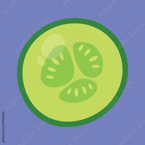 cucumber slice vector icon. fresh cucumber sliced icon. cucumber vegetable icon