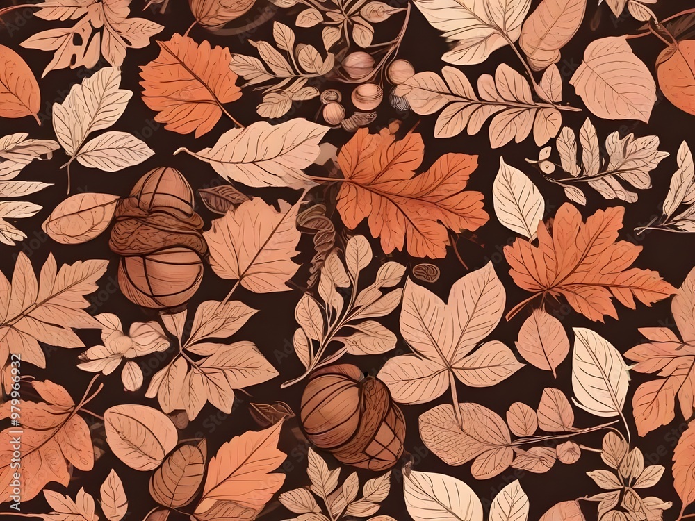 pattern with autumn leaves pattern with autumn leaves