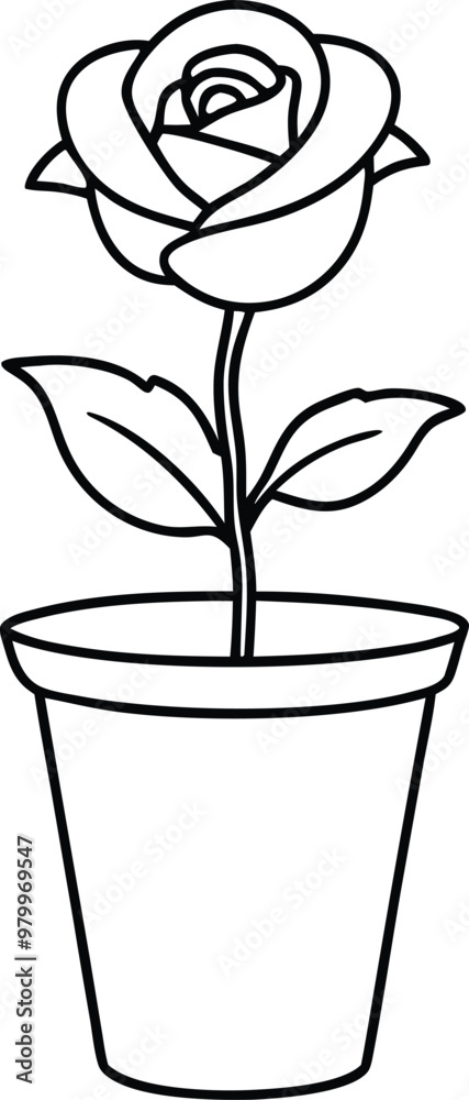 Beautiful Rose in a Vase Vector Art for Kids Coloring Book
Beautiful Rose in a Vase Vector Art for Kids Coloring Book