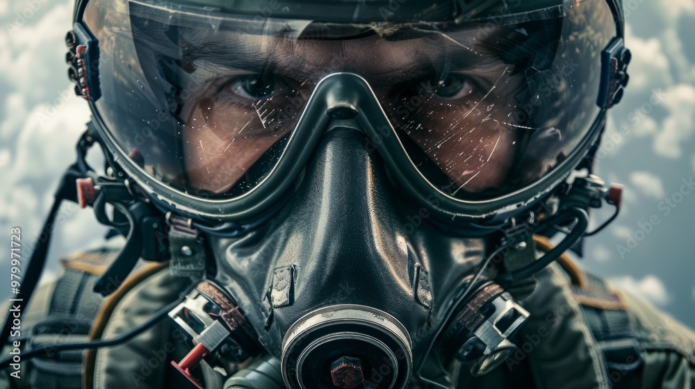 fighter pilot with a gas mask and glasses generative ai fighter pilot with a gas mask and glasses generative ai
