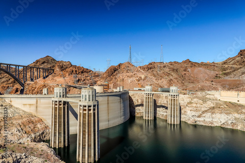 Hover Dam at the border between Arizona and Nevada
