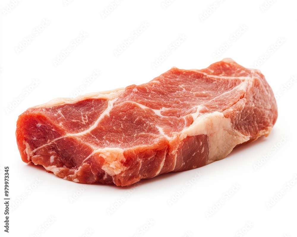 Close up of raw pork shoulder on white background Close up of raw pork shoulder on white background