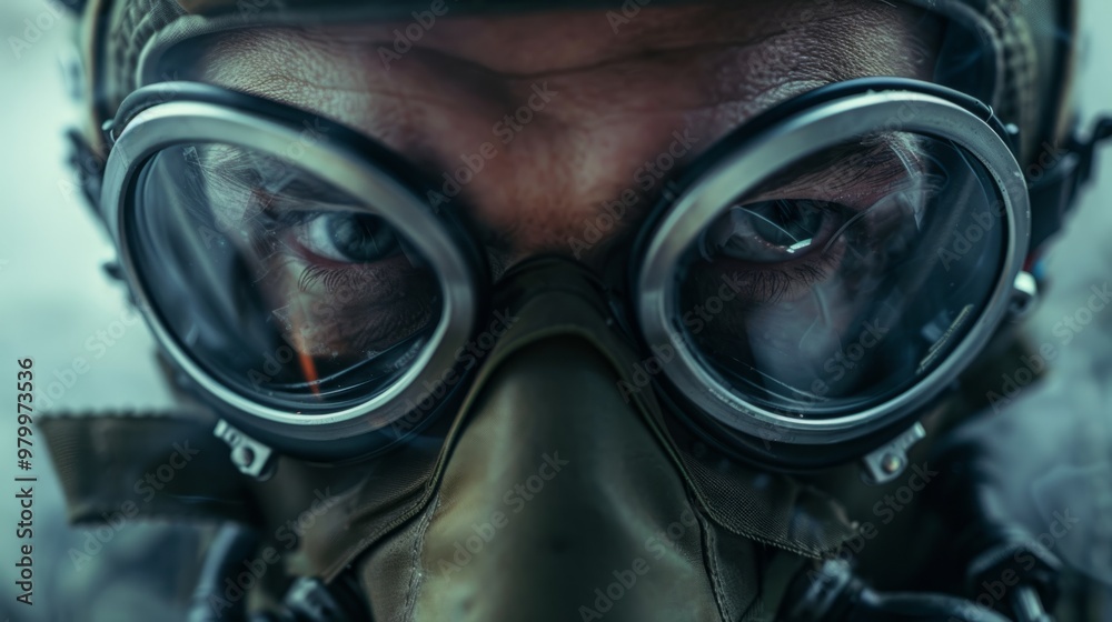 fighter pilot with a gas mask and glasses generative ai fighter pilot with a gas mask and glasses generative ai