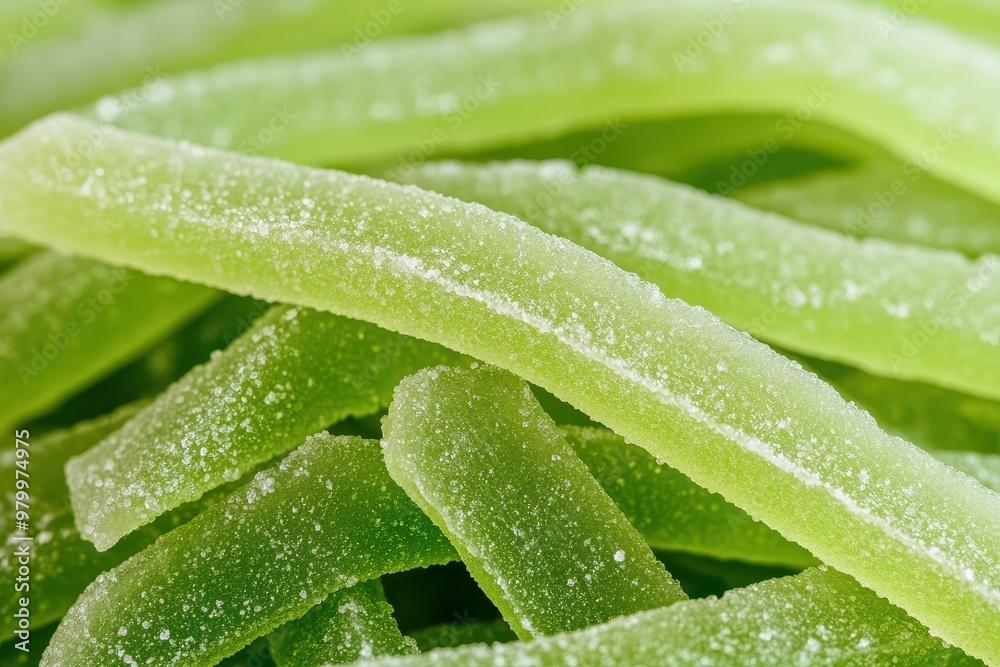 Detailed image of sour apple sugar candy strips Detailed image of sour apple sugar candy strips
