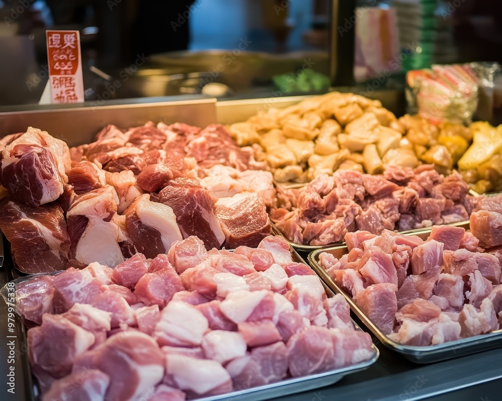 Explore Taiwanese pork stalls offering a variety of fresh cuts and trotters Explore Taiwanese pork stalls offering a variety of fresh cuts and trotters