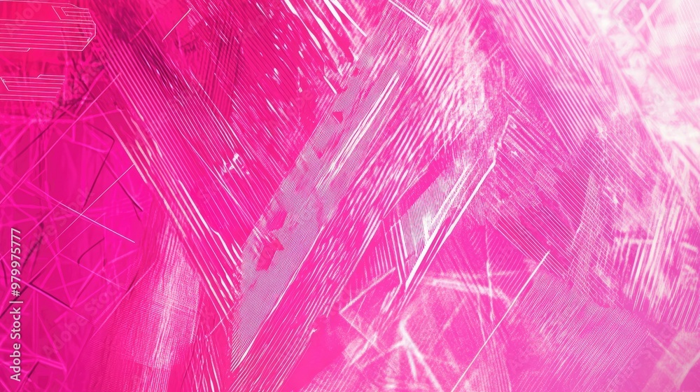 A bright pink abstract background with geometric lines and intricate patterns, offering a playful and energetic look.