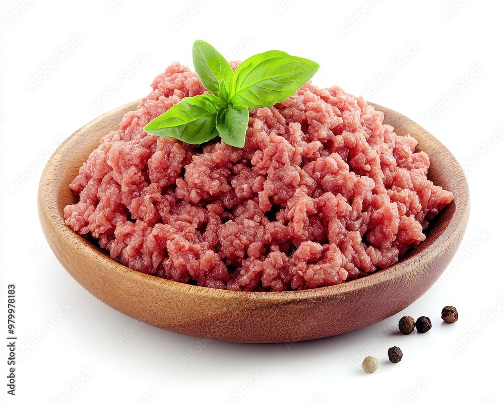 Ground meat on a white backdrop Ground meat on a white backdrop