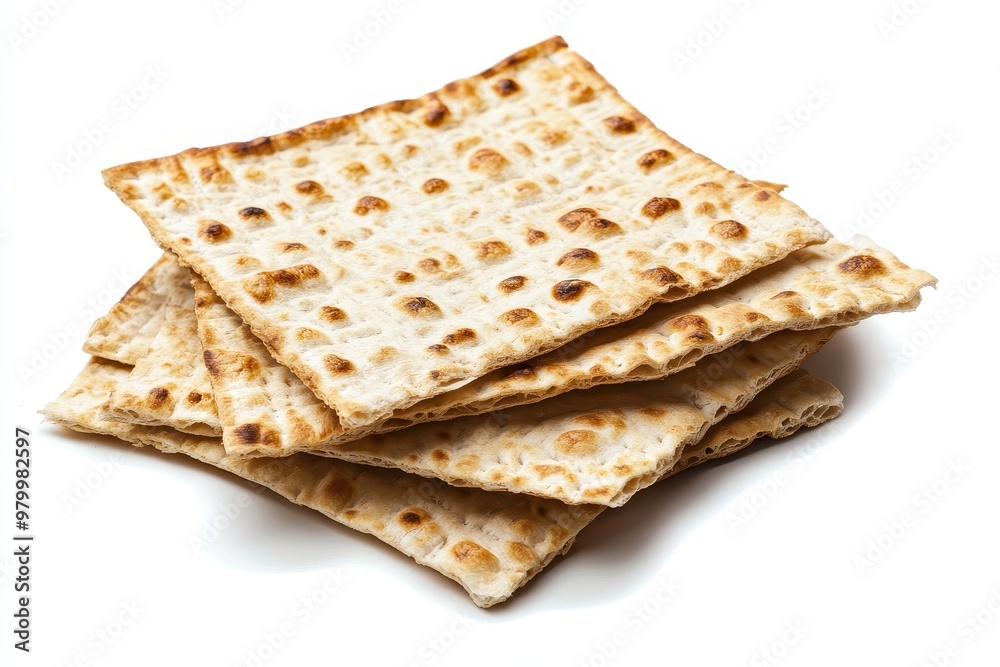Matzah bread isolated on white background broken traditionally Matzah bread isolated on white background broken traditionally