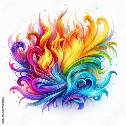 Hintergrund, Wallpaper regenbogenfarbene Flammen photo