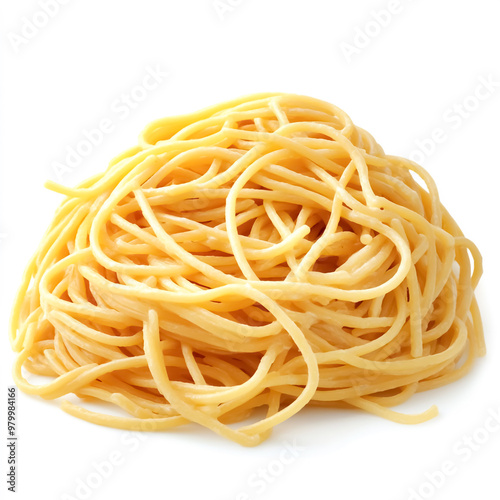 Italian spaghetti pasta on white background