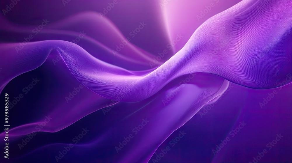 Obraz premium A smooth purple abstract background with flowing lines and soft waves, creating a calming and dynamic visual.