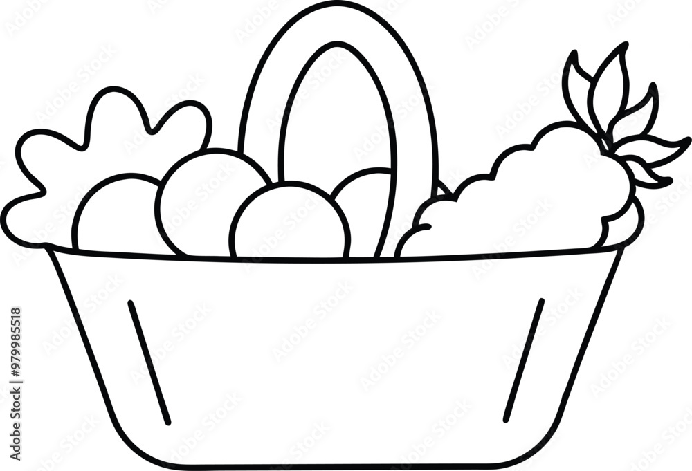 Bountiful Harvest Color a Basket Full of Fresh Veggies in Vector Art
Bountiful Harvest Color a Basket Full of Fresh Veggies in Vector Art