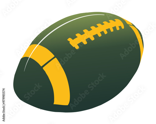 The Duke - Ball Football-  Yellow and green  - sport vector graphics - art illustration - multicolor - 3d - 
