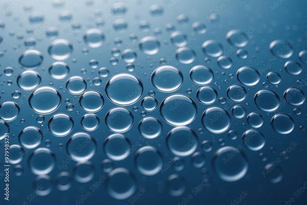 drops on water with circles on a blue background close up drops on water with circles on a blue background close up