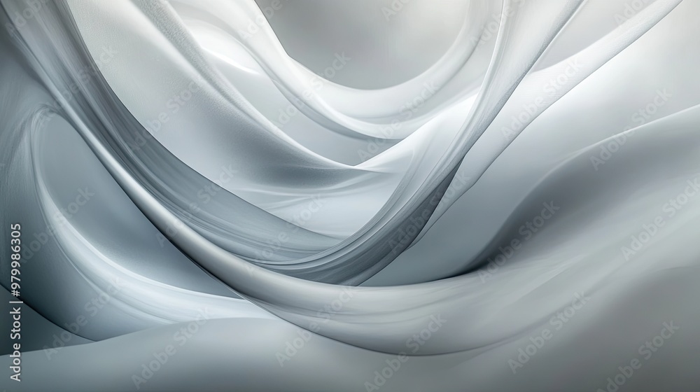 Fototapeta premium A soft gray abstract background with smooth curves and light contrasts, perfect for a calming and minimalist aesthetic.