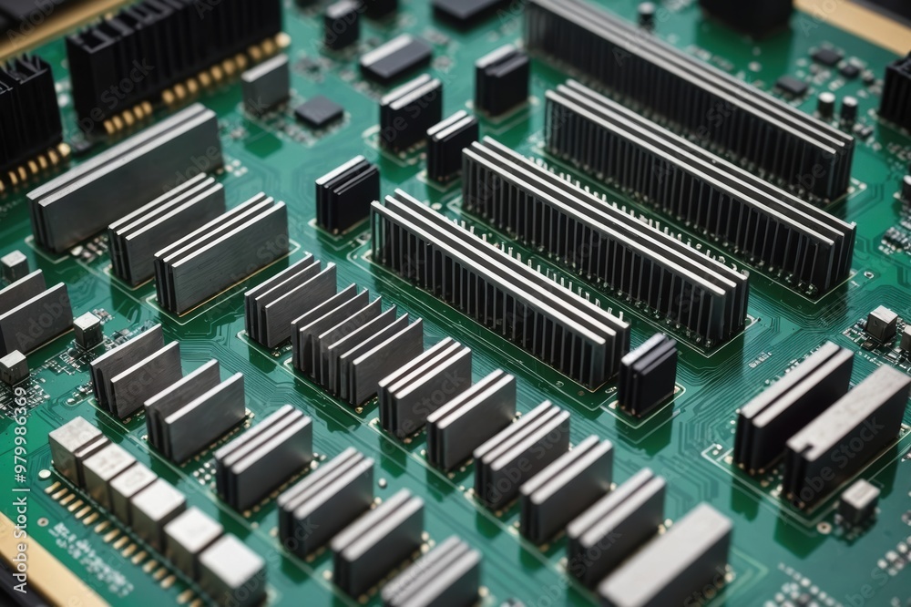chipset heatsink and ram strips on the motherboard chipset heatsink and ram strips on the motherboard