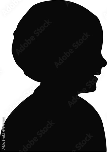 a boy head silhouette vector