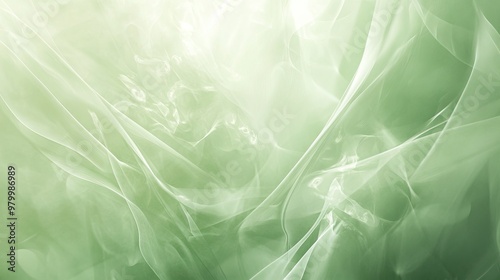 A soft green abstract background with overlapping shapes and light accents, creating a smooth, natural feel.