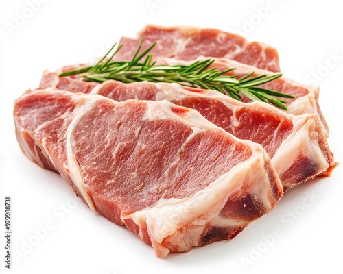 Pork meat on white background