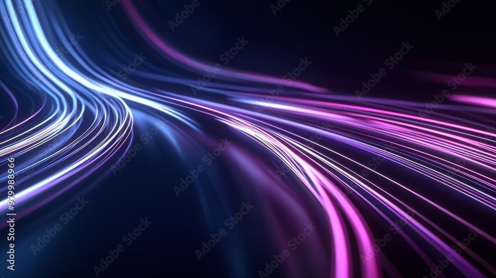 Captivating purple and blue lines flow across a dark background, evoking speed and movement. The design is futuristic and energetic, with a sleek and elegant touch Captivating purple and blue lines flow across a dark background, evoking speed and movement. The design is futuristic and energetic, with a sleek and elegant touch