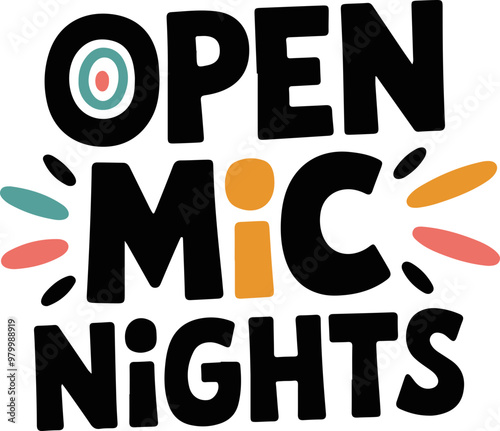 Colorful Open Mic Nights Vector Design