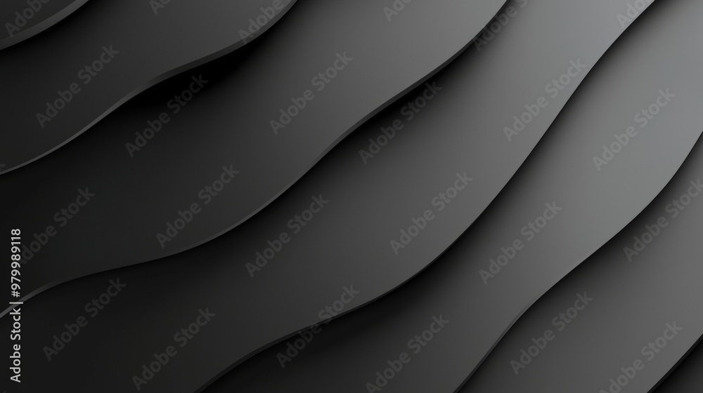 Sleek black waves create a modern design with depth and style, perfect for websites or presentations. Ideal for business projects, this elegant image has a futuristic feel Sleek black waves create a modern design with depth and style, perfect for websites or presentations. Ideal for business projects, this elegant image has a futuristic feel