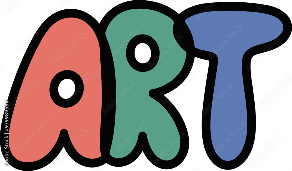 Colorful Cartoon Style 'ART' Text Design Colorful Cartoon Style 'ART' Text Design