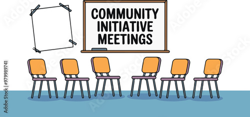 Community Initiative Meeting Room with Chairs and Board