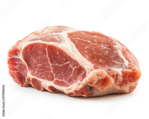 Raw pork meat white background