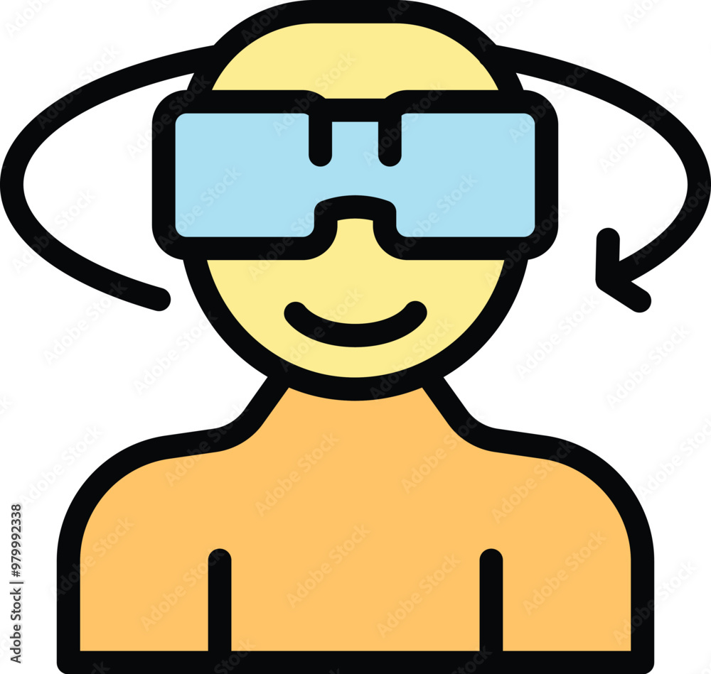 Man is smiling while experiencing three hundred and sixty degree vision with virtual reality technology