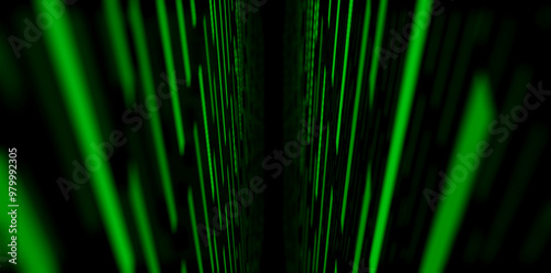Neon Green Tunnel Effect on Black Background