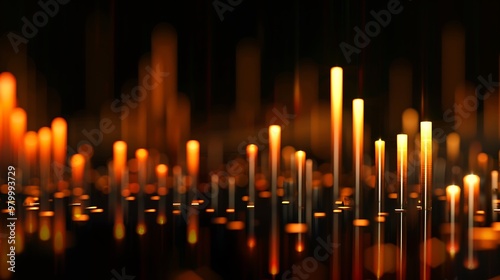 High-resolution stock market candles on a solid black background.