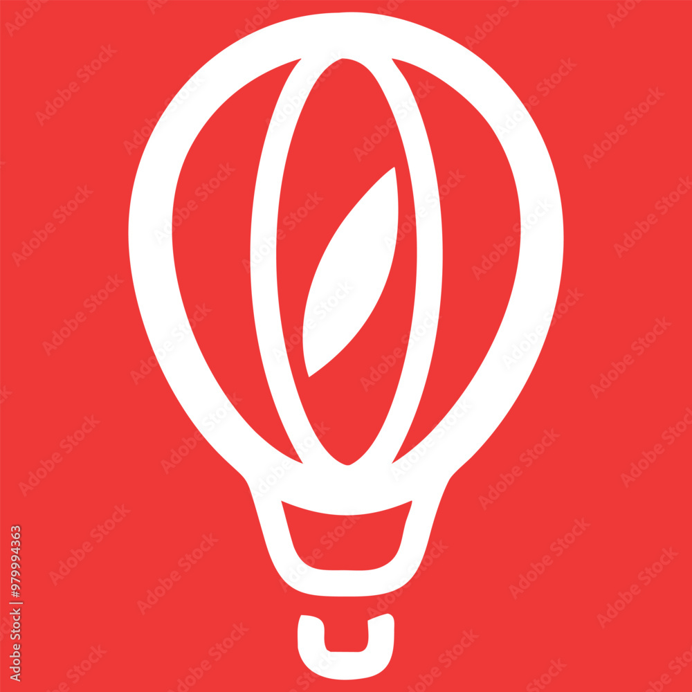 Coffee been and Air Balloon Icon Vector Illustration