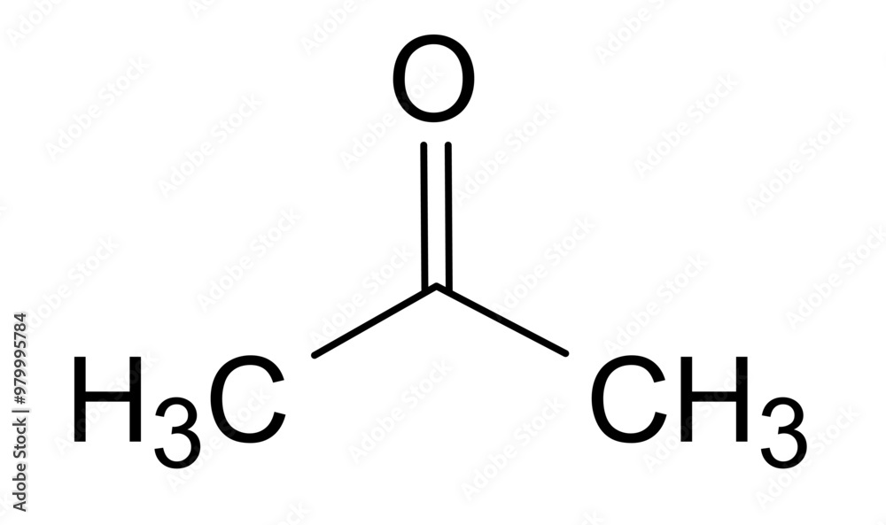 Chemical structure of acetone, drug substance Chemical structure of acetone, drug substance