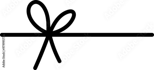 Simple line bow ribbon doodle