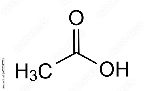 Chemical structure of acetic acid, drug substance