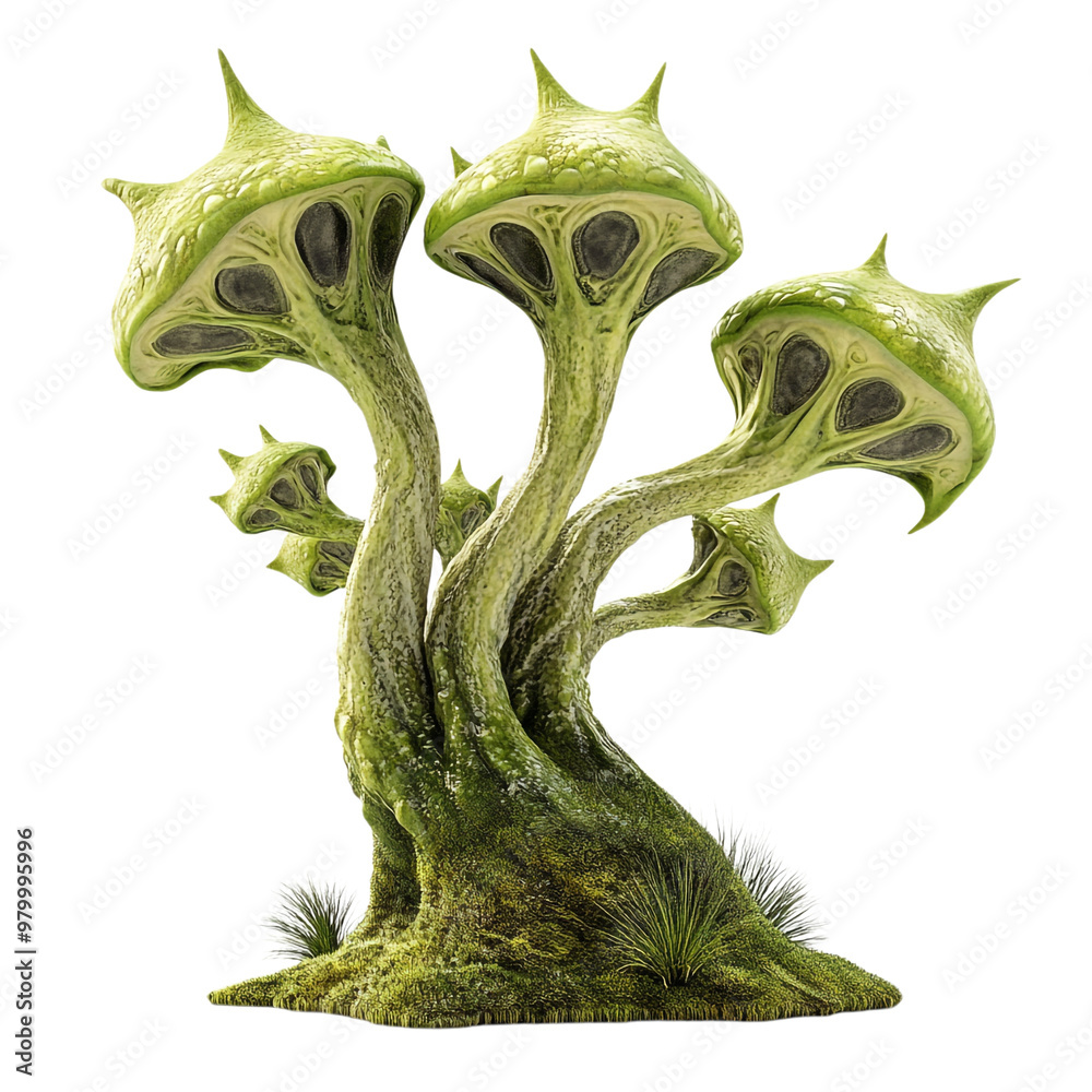 3D fantasy alien plant on transparent background 3D fantasy alien plant on transparent background