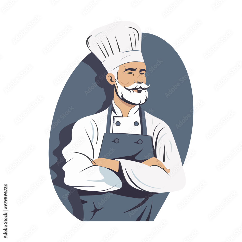 Chef logo design. Abstract drawing chef, cook or baker logo icon. Cute vector illustration Chef logo design. Abstract drawing chef, cook or baker logo icon. Cute vector illustration