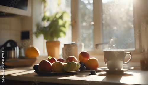 Wallpaper Mural Modern kitchen design with luxurious appliances and sleek countertops Torontodigital.ca