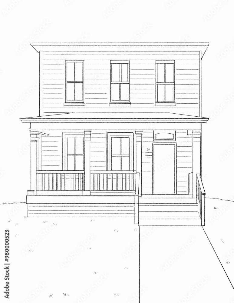 1892 house sketch Front 1892 house sketch Front