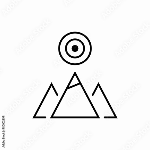 mountain top shoot icon sign vector