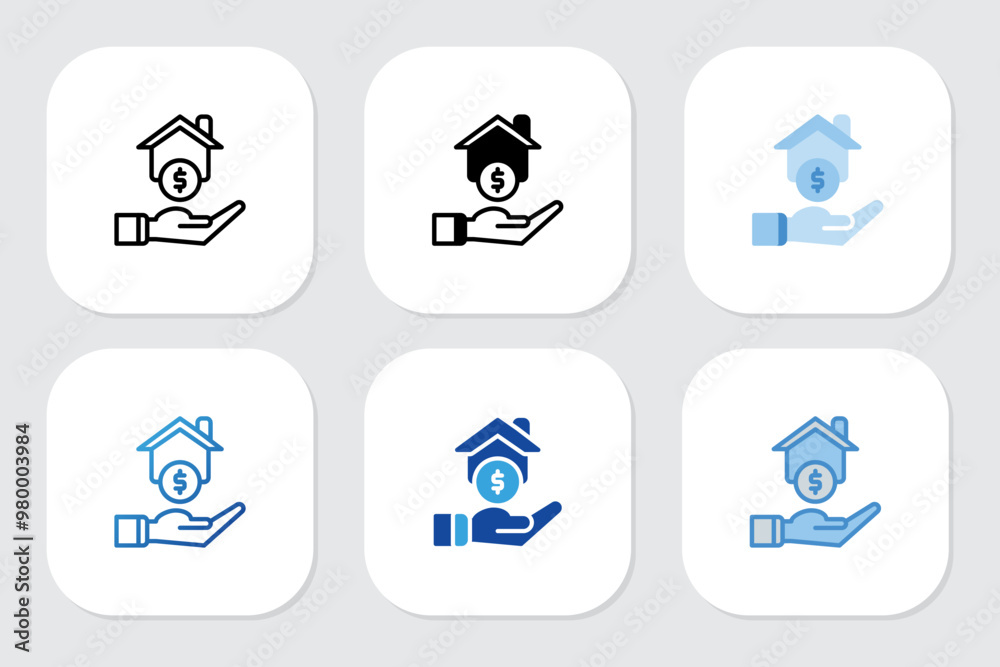 home icons with various design styles	