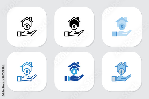 home icons with various design styles 