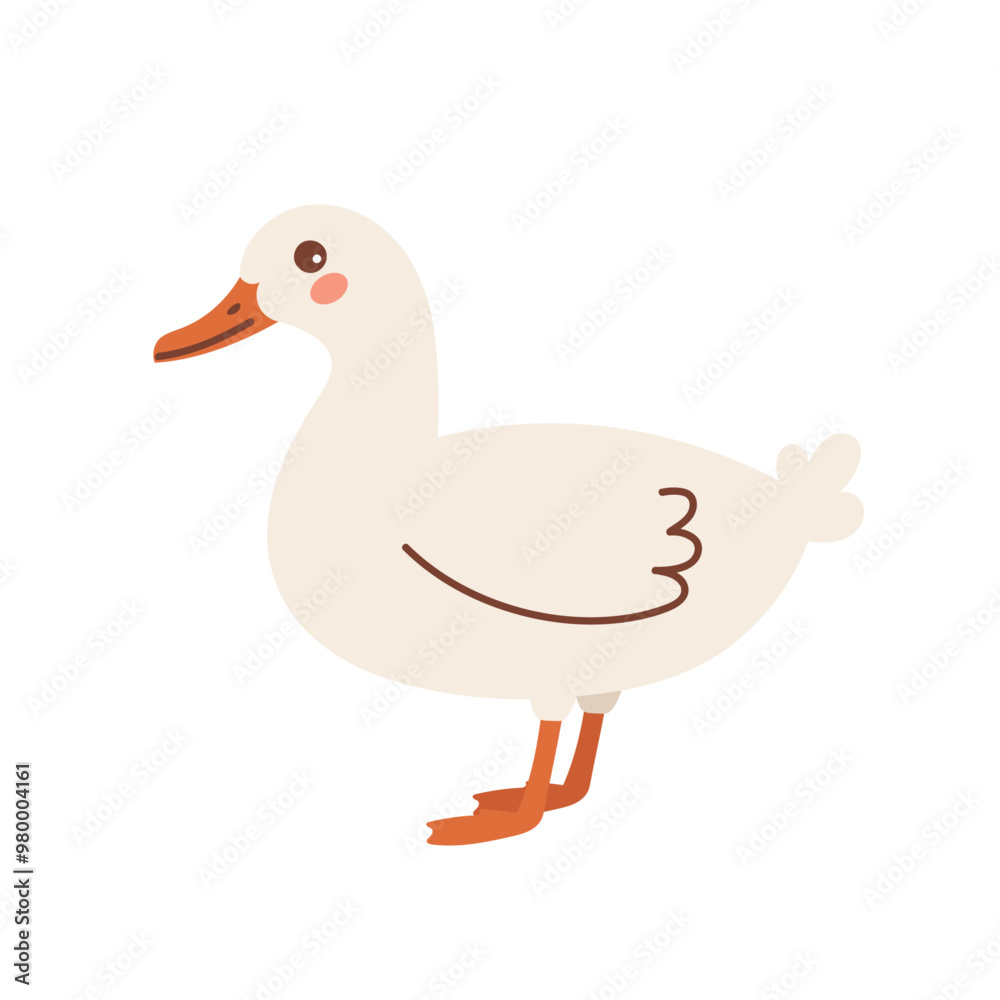 Illustration of a cute cartoon duck Illustration of a cute cartoon duck